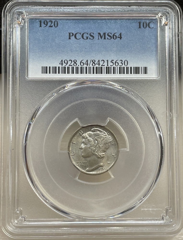 1920 Mercury Dime 10c PCGS MS64