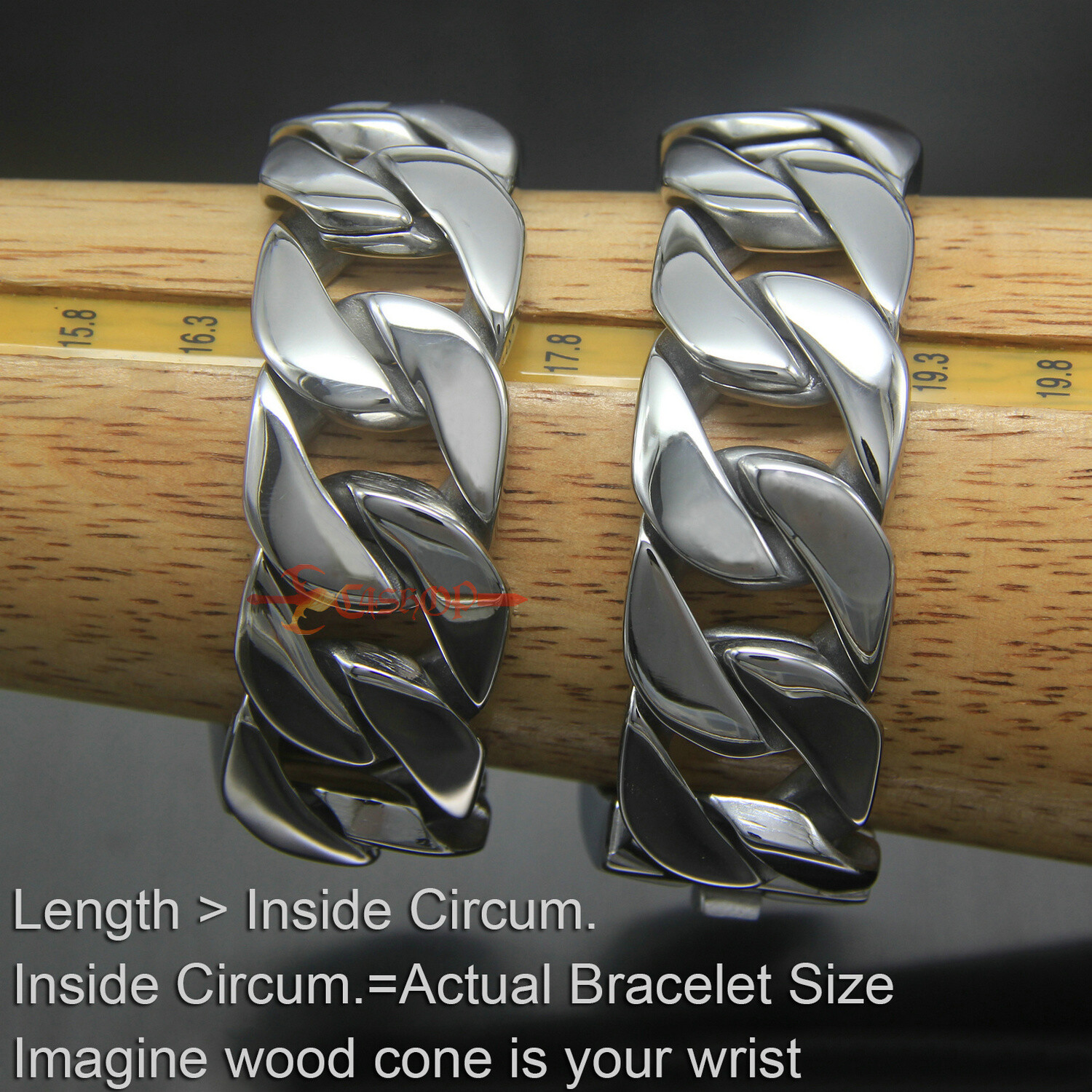 Men's Thick Heavy Chain Stainless Steel Cuban Link Necklace Bracelet 20/24/31mm