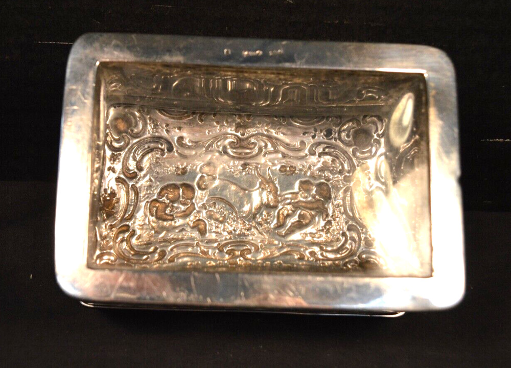 Silver Top Engraved Glass Box