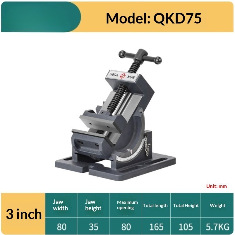 Tilting Guide Rod Angle Parallel Jaw Drill Press for Bench Drills 90-Degree