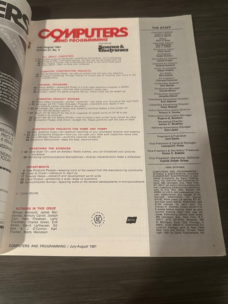 Computers and Programming vintage magazine Heathkit H8 subLogic Flight Simulator