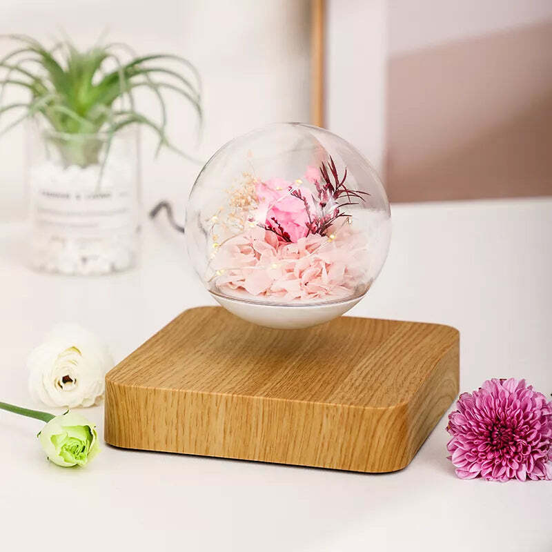 Eternal levitation lamp rose design with LED light