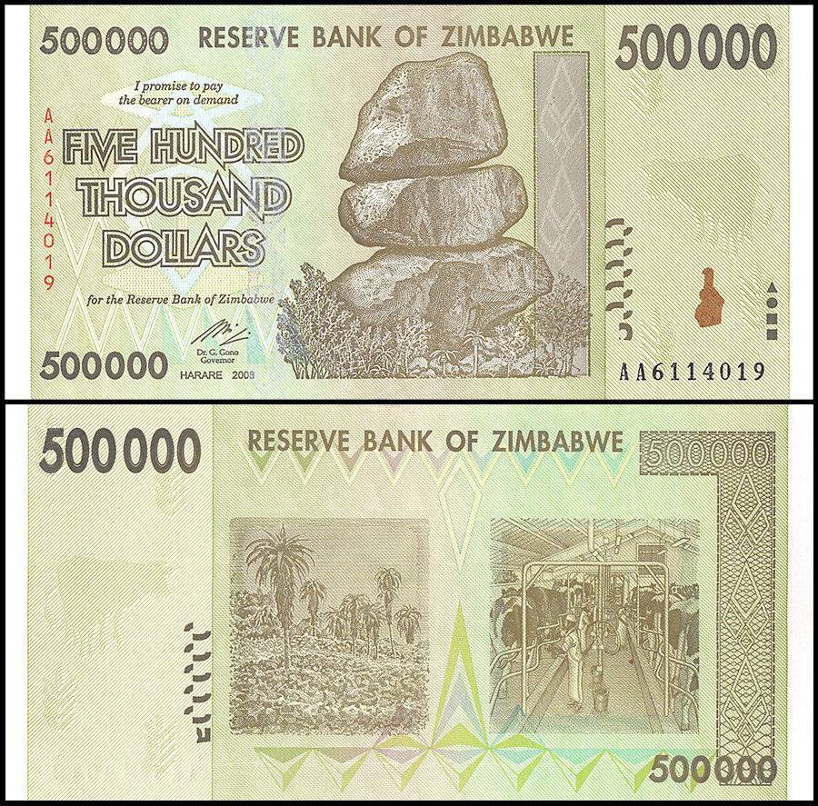 Zimbabwe 500000 Dollars, 2008, P-76a, UNC X 100 PCS Bundle Pack
