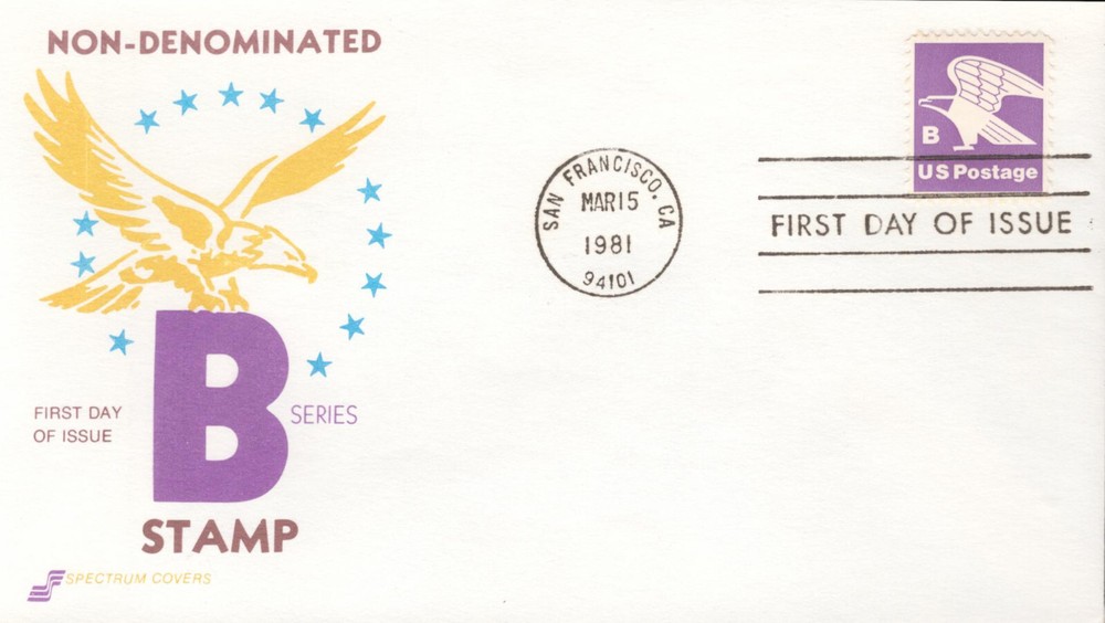 1981 FDC - Scott# 1818 - "B" Rate Issue - Spectrum Cachet