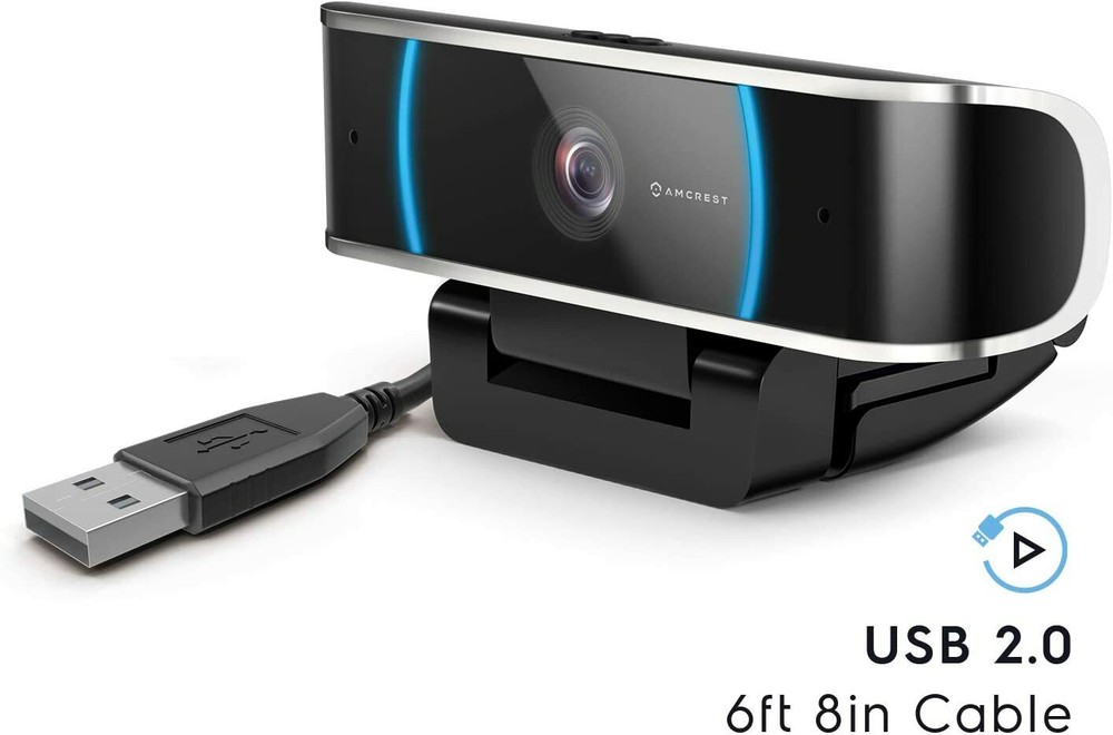 Amcrest Webcam PC Camera USB Built-in Mic Desktop Laptop Live Streaming 5MP