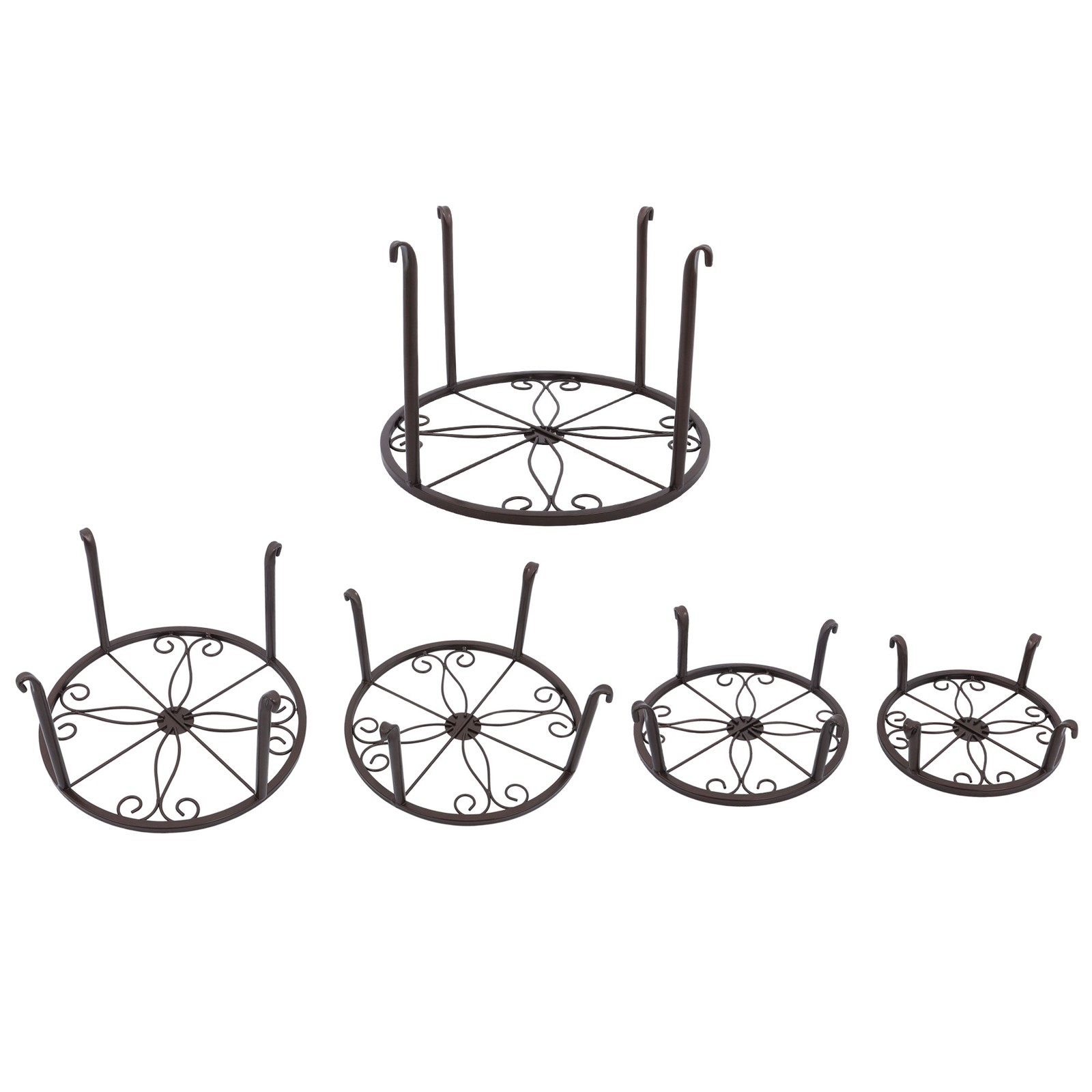 Metal Plant Stand Heavy Duty Flower Pot Stands For Outdoor Indoor Plants 5 Pack