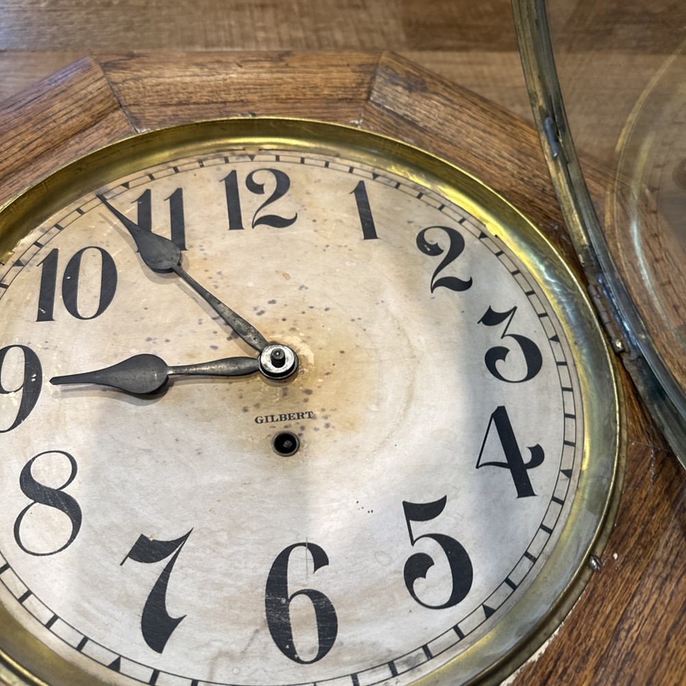 Antique Early W.M.L. Gilbert Keyhole Regulator Wall Clock Untested