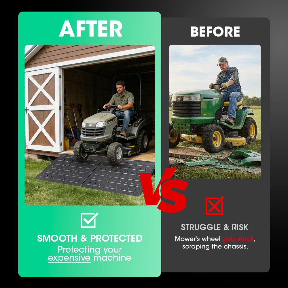 29" x 24" Shed Ramp - Black Loading Ramp 900 LB Capacity Alloy Loading Dock Ramp