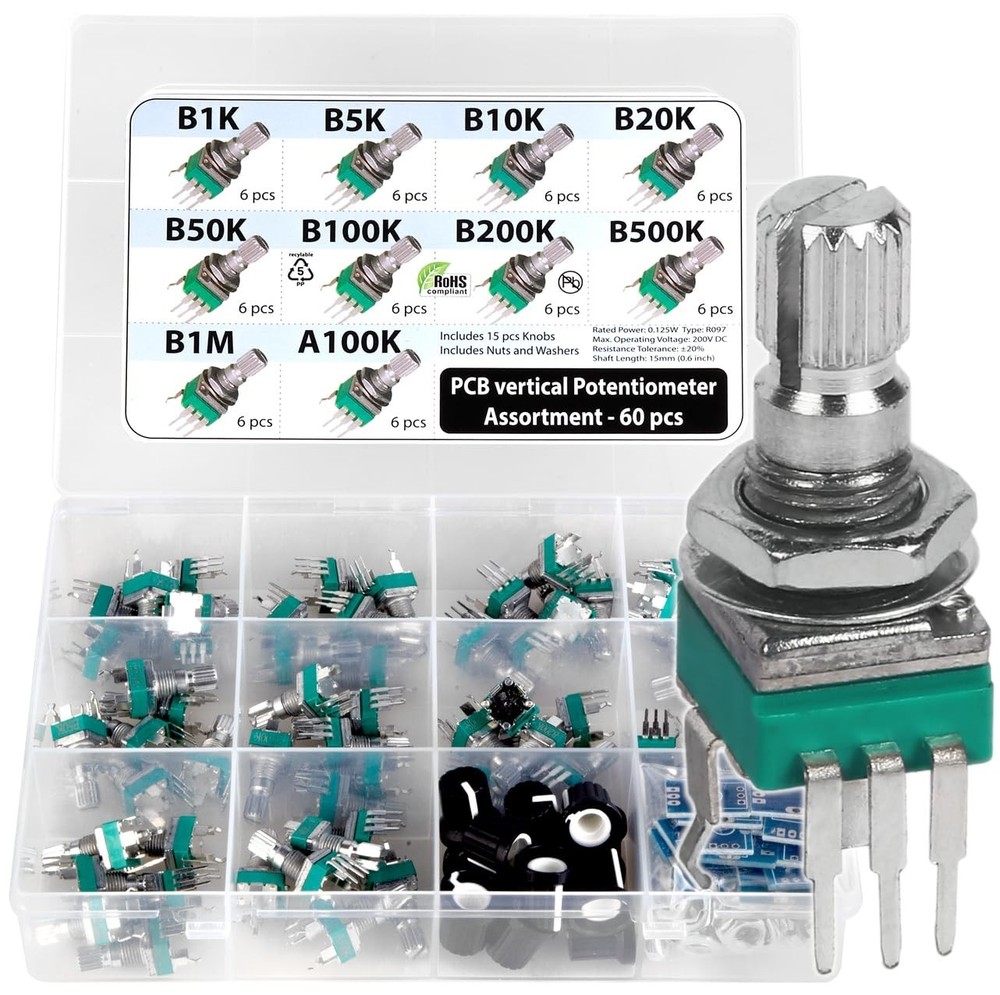 10 Values 60pcs Small Potentiometer Set
