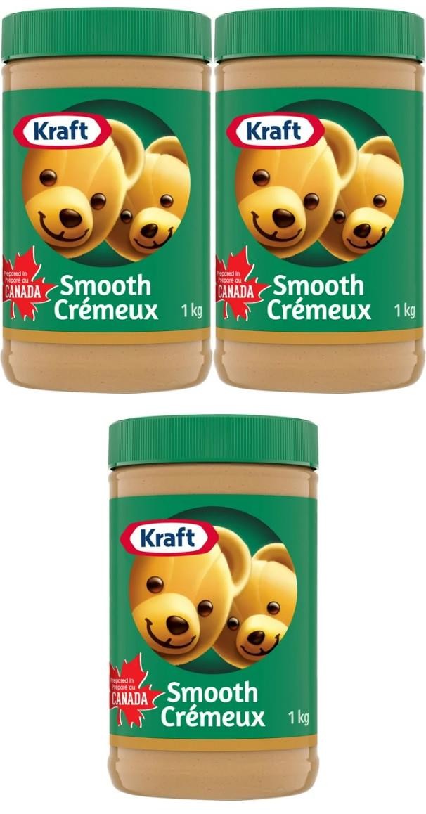Kraft Smooth Peanut Butter, 1kg (3 Pack)