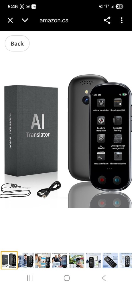 Ai Translator Smart Language Translator Device, Real-Time with 139 Languages
