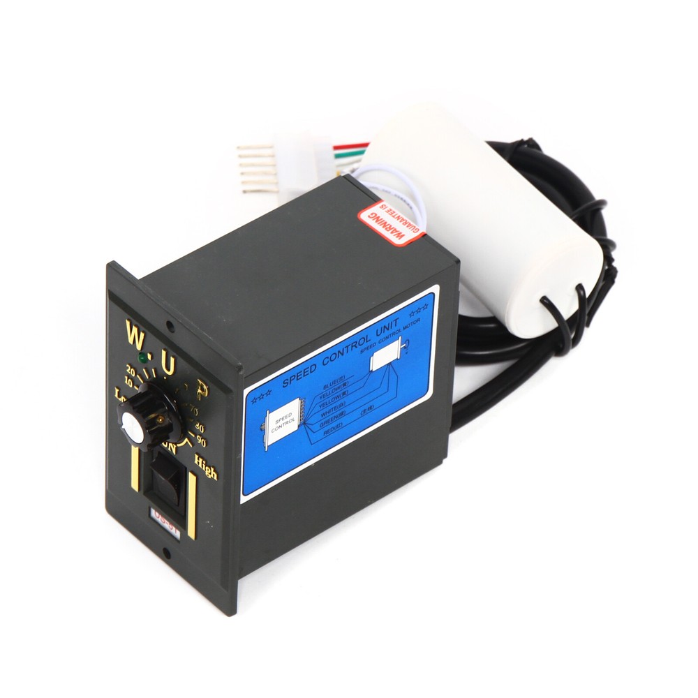 90W AC Gear Motor Electric Motor Variable+Speed Controller Single-phase 1:100