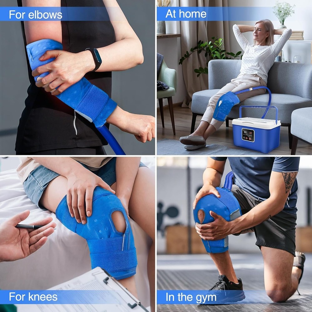 Cold Therapy Machine, Ice Therapy Machine System for Knee with Digital Timer, Qu
