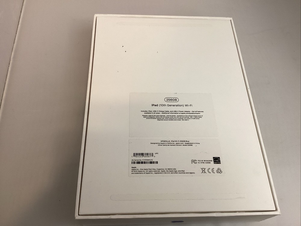 IPad 10th Generation 256gb Wi-Fi Blue - Empty BOX ONLY