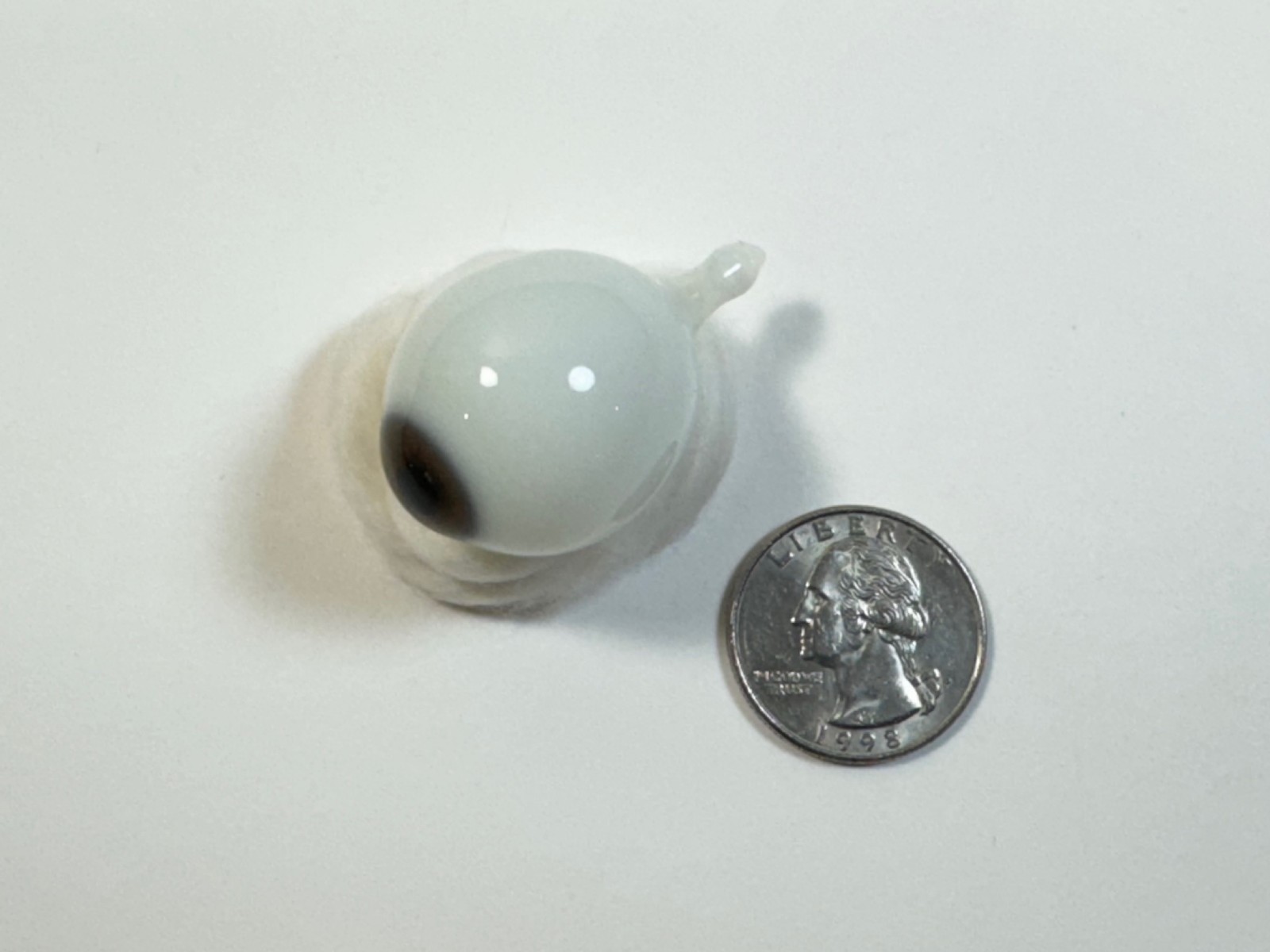 Antique German Hand-Blown Prosthetic Glass Eye, Brown, Used