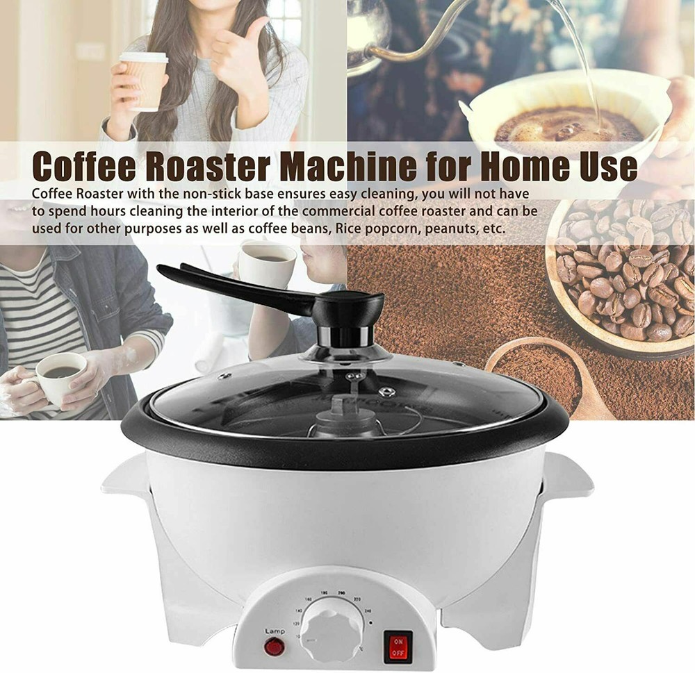 110V Home Coffee Bean Roasting Roller Machine 750g Automatic Electric Baker US