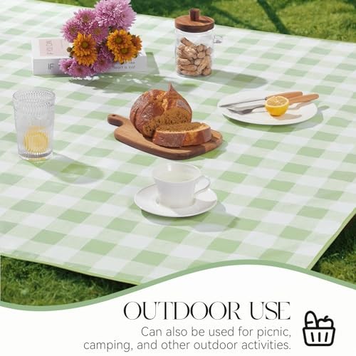 Rectangle Vinyl Tablecloth, 100% Waterproof 54" x 78" (Rectangular) Sage Green