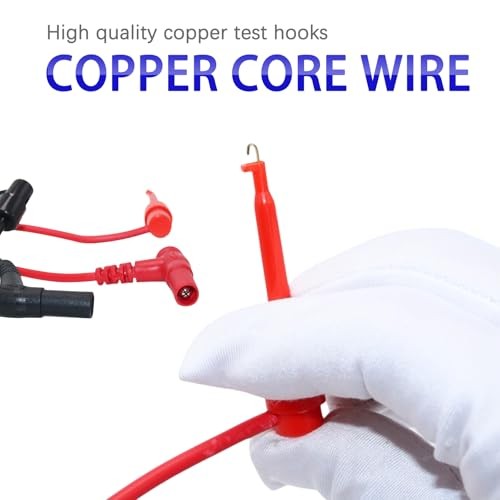 4mm Multimeter Test Leads, 1000V 10A Multimeter Probes, Copper Test Hooks
