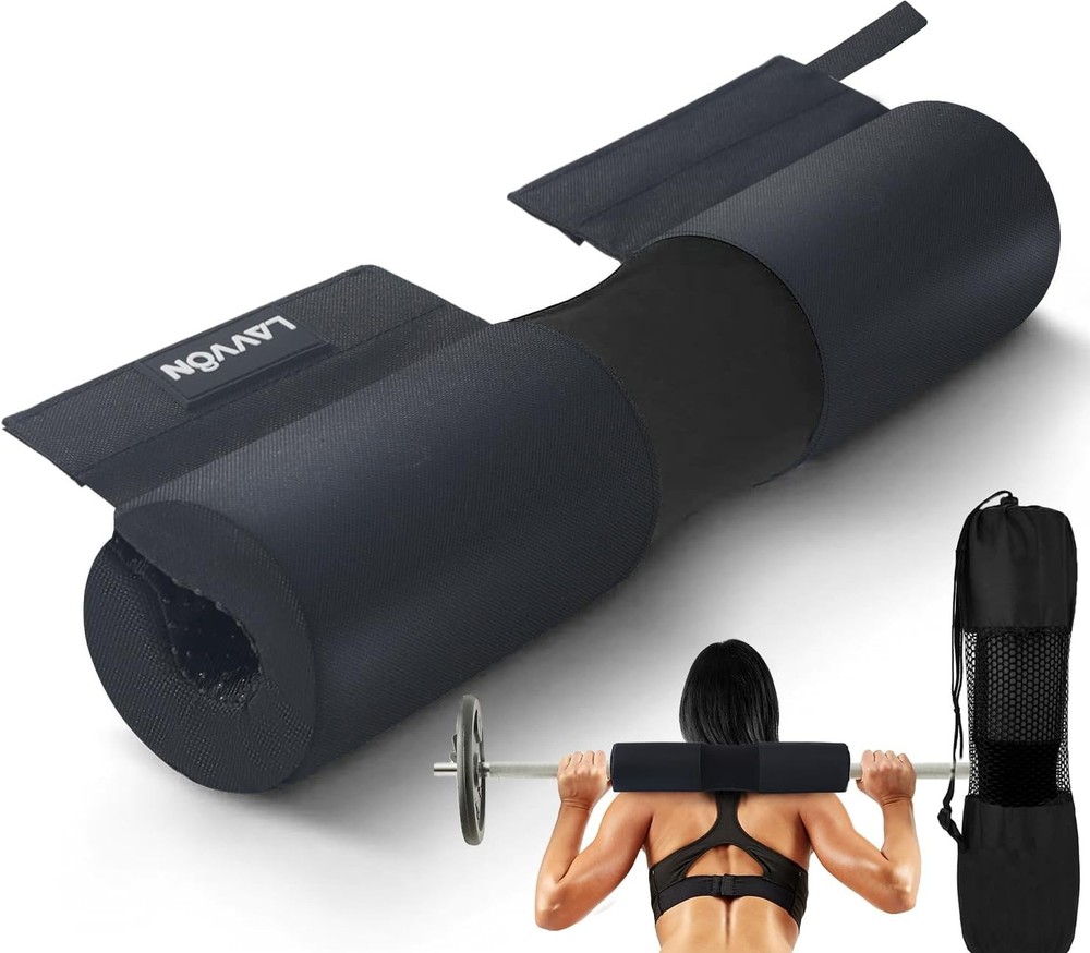 Barbell Squat Pad Nylon Padding AntiSlip- Thick Foam for Black