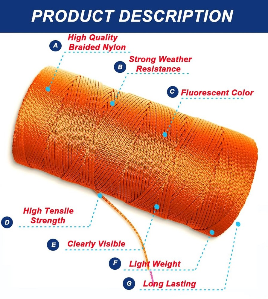 3 Rolls Mason Line String Line #18 Braided Nylon String,Nylon Twine Construct...