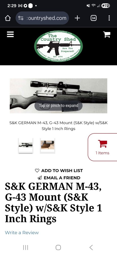 M-43/G-43 Scope Mount