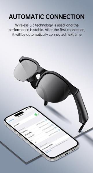 Smart AI Translator Glasses Bluetooth Real-Time Language Translation Headset