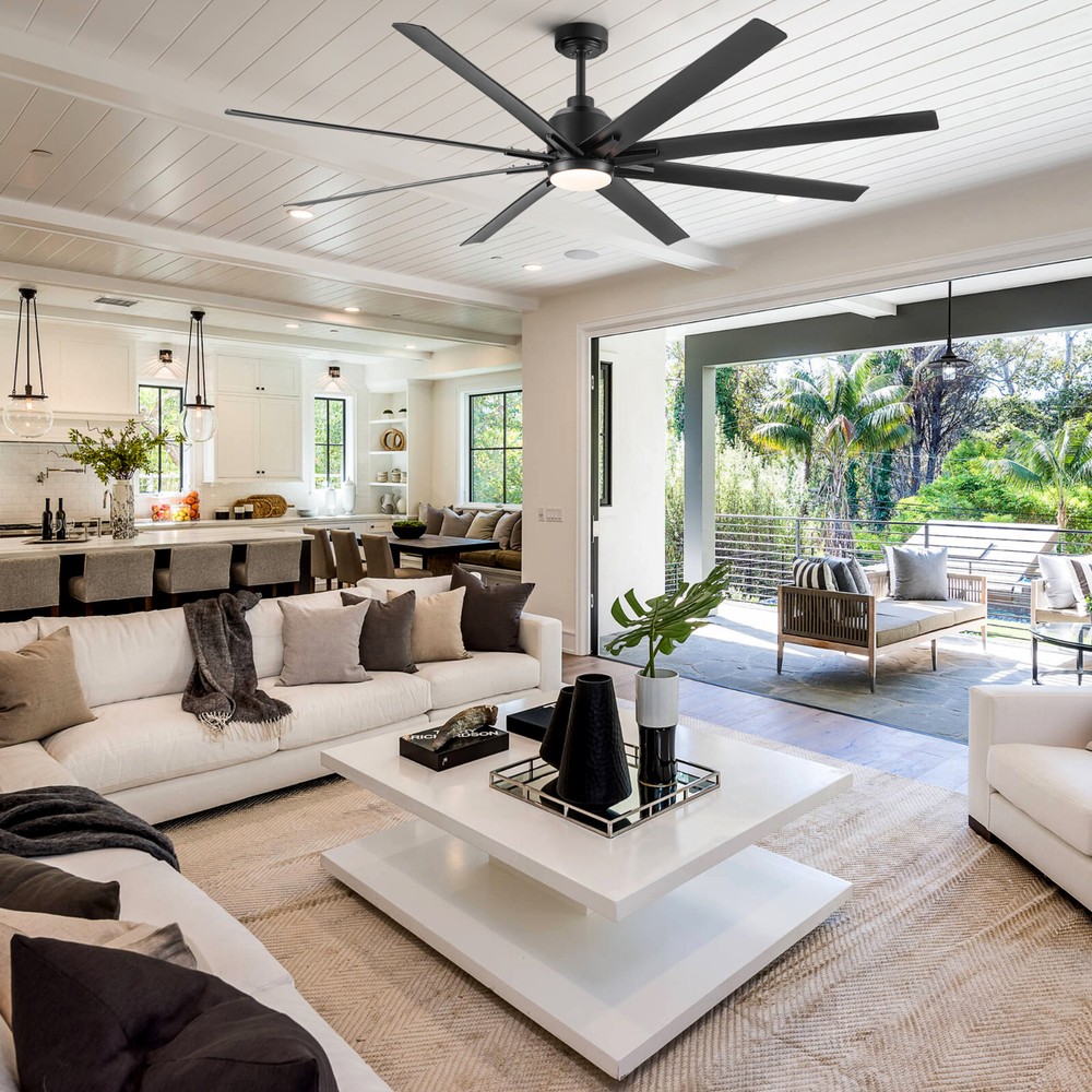 72 In Ceiling Fan with LED Light, ABS Modern Fan with Remote Control
