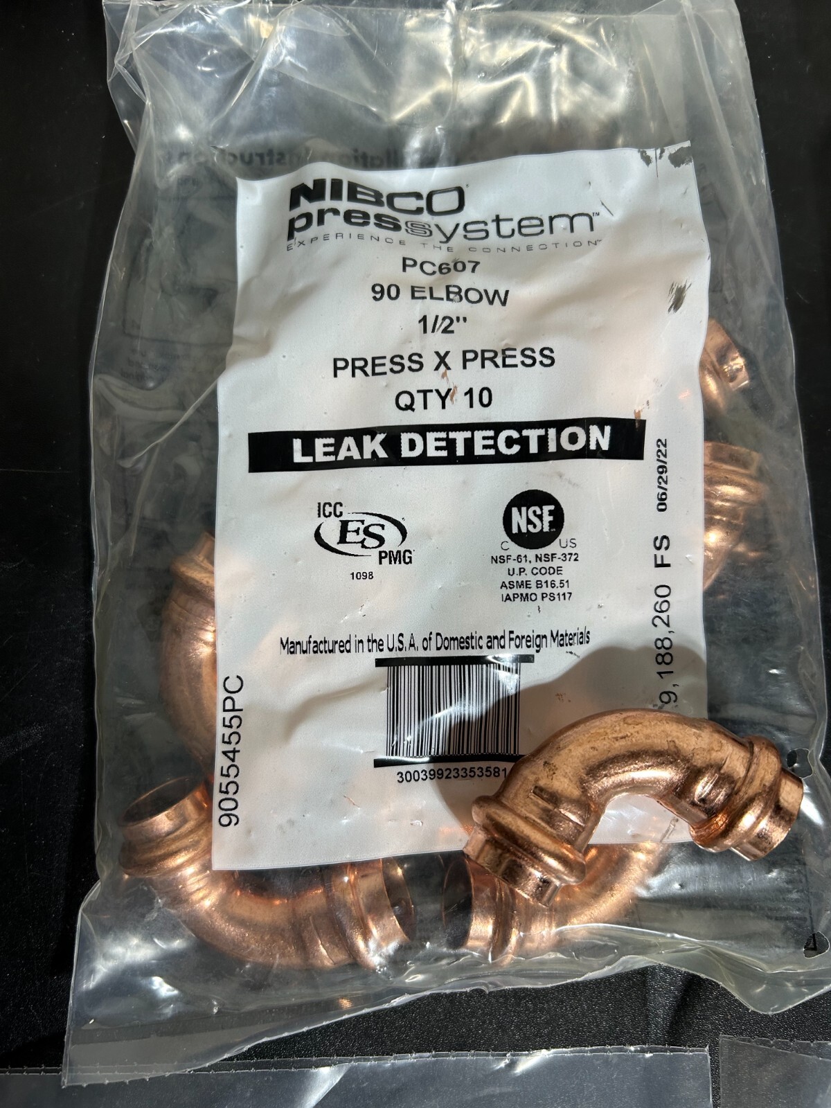 MADE IN USA 80 - NIBCO VIEGA PROPRESS COPPER FITTINGS 1/2" PRO PRESS
