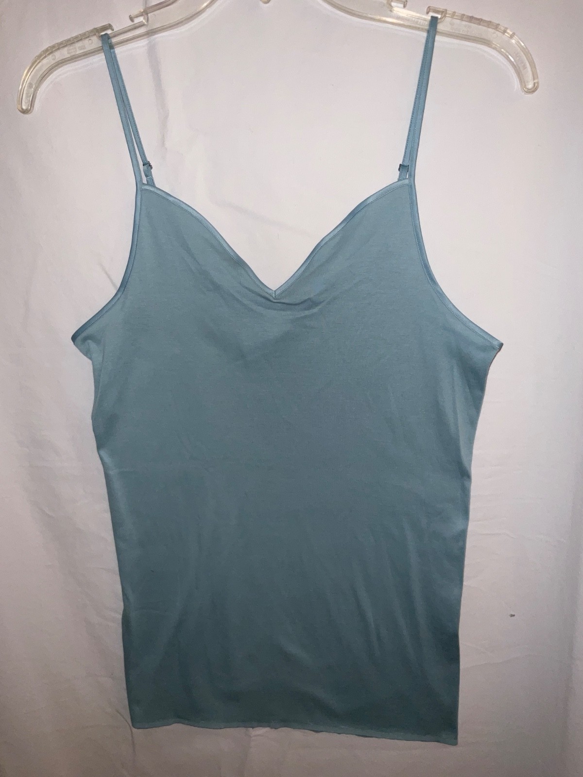 HANRO #1601 Cotton Seamless Camisole Tourmaline Blue Comfort/Soft L