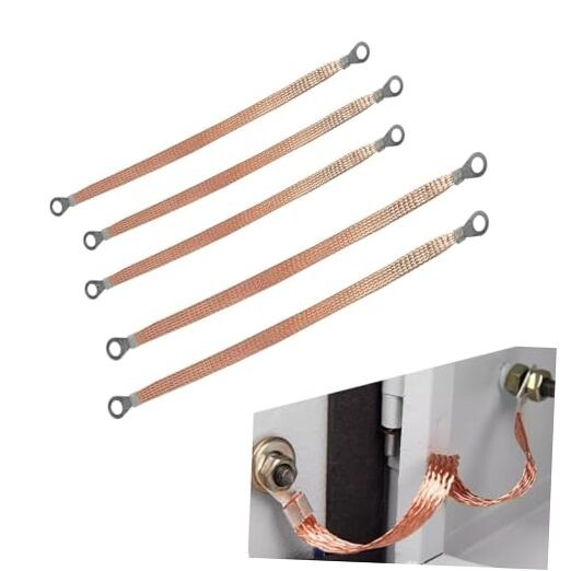 Pack-5 Car Engine Grounding Strap, 3 Pcs 9.8" + 2 Pcs 12.9" Flexible Copper