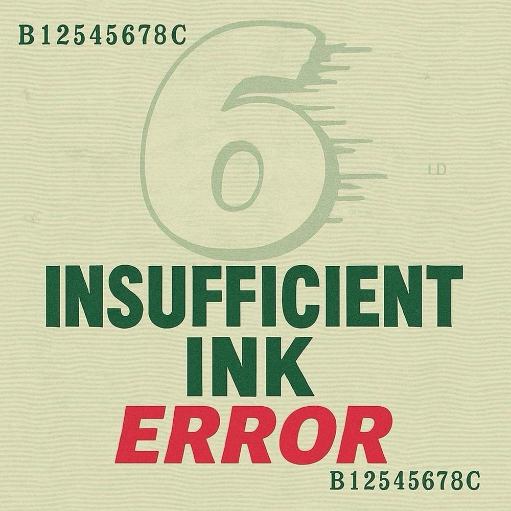 "INSUFFICIENT INK ERROR" MISSING 6 In SERIAL #’s & BLACK 3’s UNCIRCULATED BEP 🧱