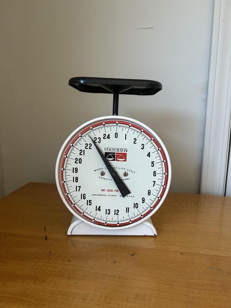 Vintage Hanson Model 2000 Kitchen Utility Scale 25 lb Limit