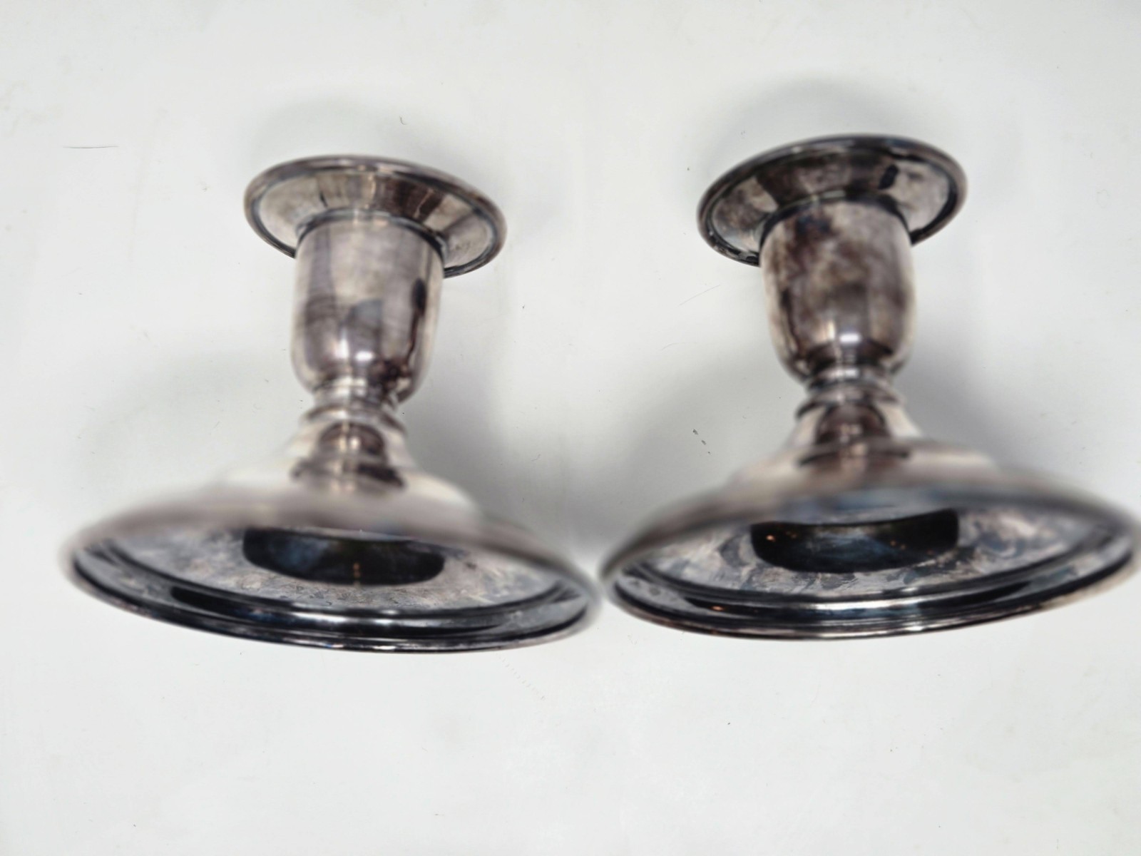 Gorham Sterling Silver Weighted Candlestick Holders Pair Y451 Vintage 1950s 408g