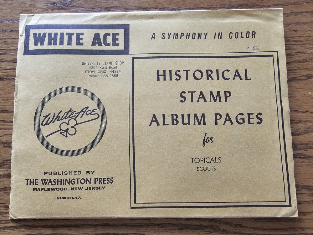 White Ace Stamp Supplement TOPICALS Scouts NOS