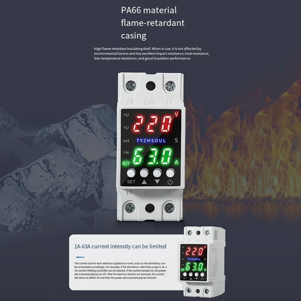 Smart Voltage Control Device Dual LCD Display Over Under Current Protection
