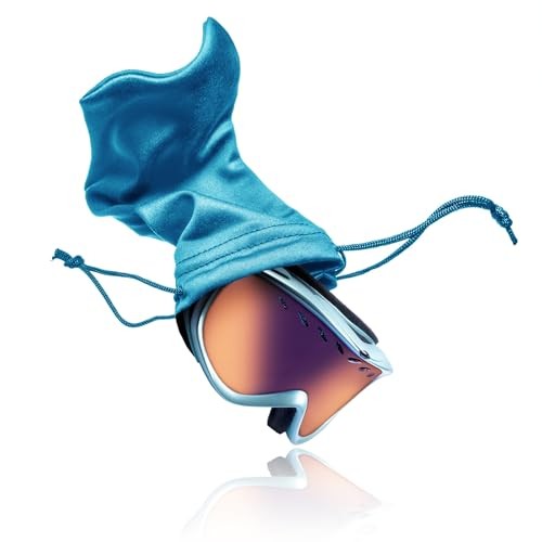 Ski Goggle Bag, Microfiber Snow Goggles Case Storage Sleeve Drawstring Red