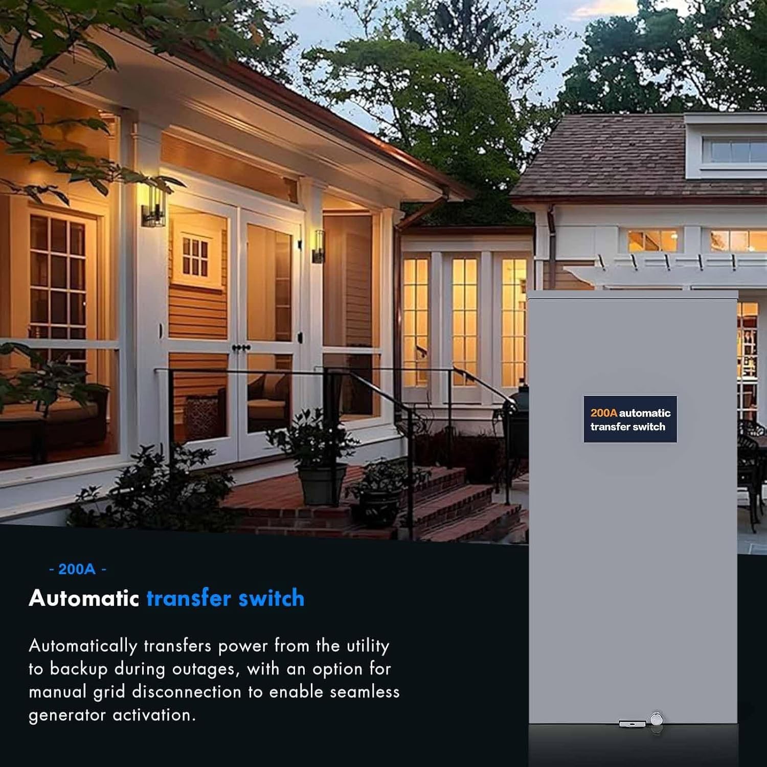 200 Amp Single Phase Generator Automatic Transfer Switch for Generac RXSW200A3