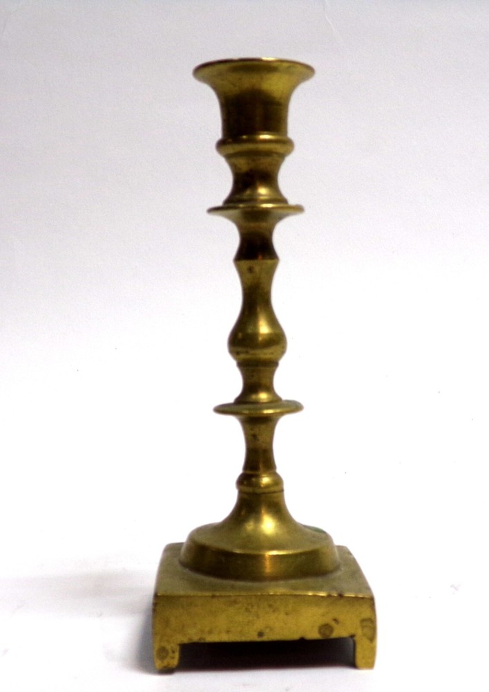 VINTAGE 4 5/8" SOLID BRASS SMALL GOTHIC TAPER CANDLE HOLDER SET
