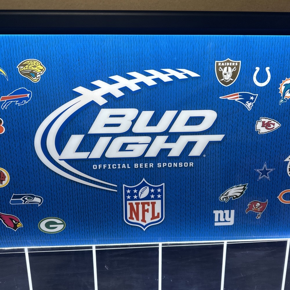 AWESOME BUD LIGHT BEER NFL LIGHT UP MENU BOARD SIGN