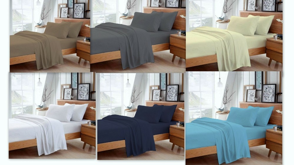 CCWB 100% Egyptian Cotton Extra Deep Pocket 4PC Sheet Set Solid 800 Thread Count