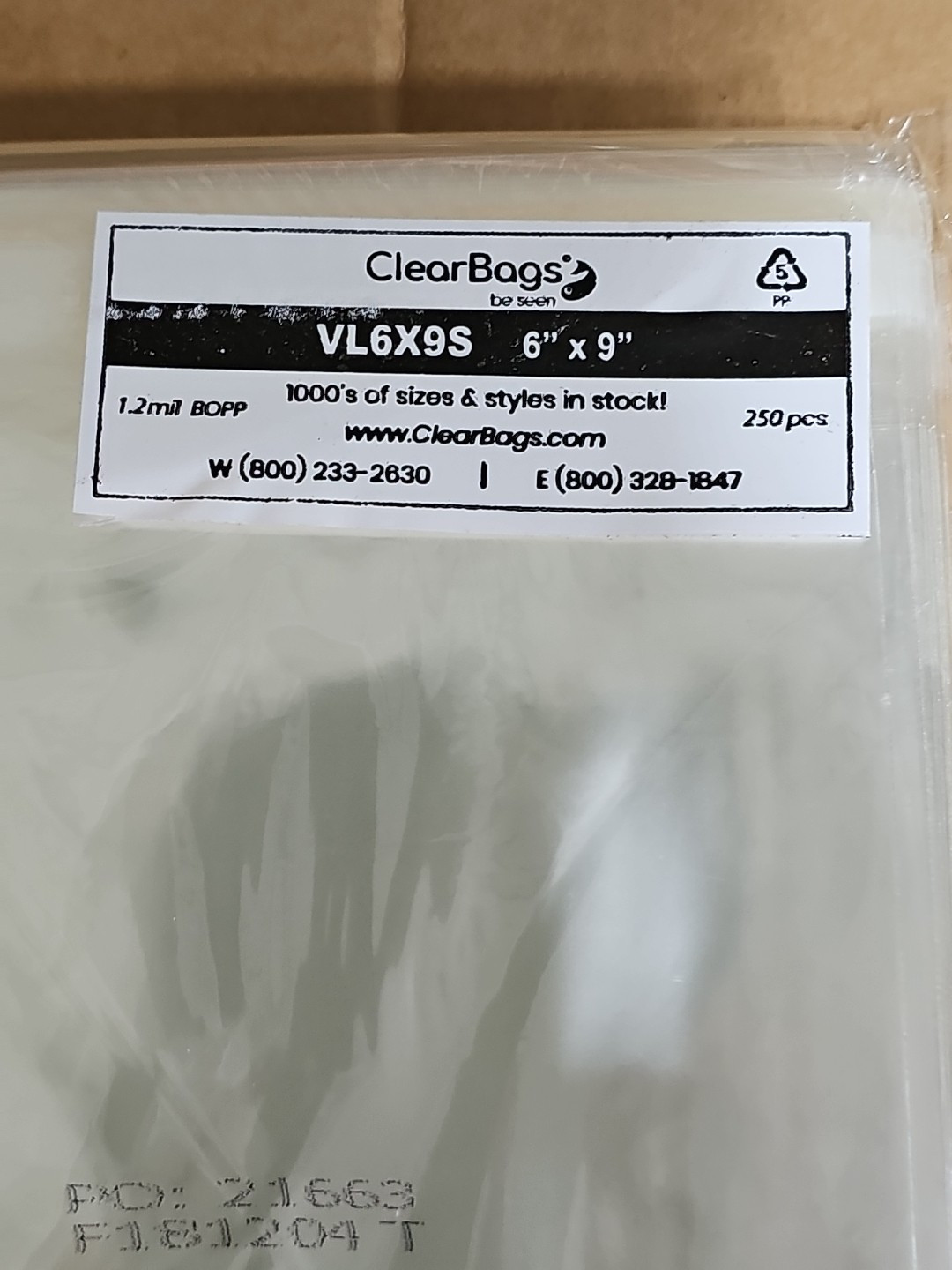 250 6x9 Clear Cellophane Plastic Self Seal Poly Bags 1.2 Mil Postcard Sleeve