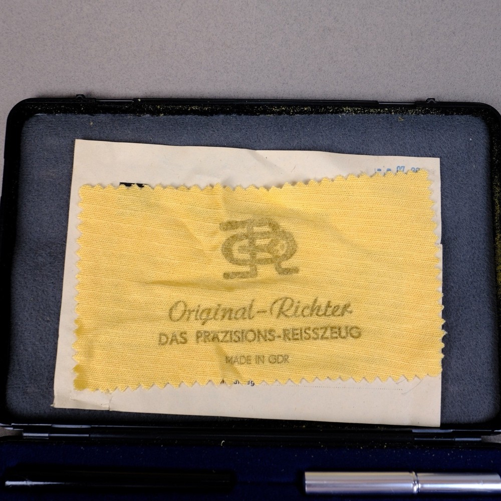 DRAFTING DRAWING SET ORIGINAL RICHTER VINTAGE COMPASSES & Tips