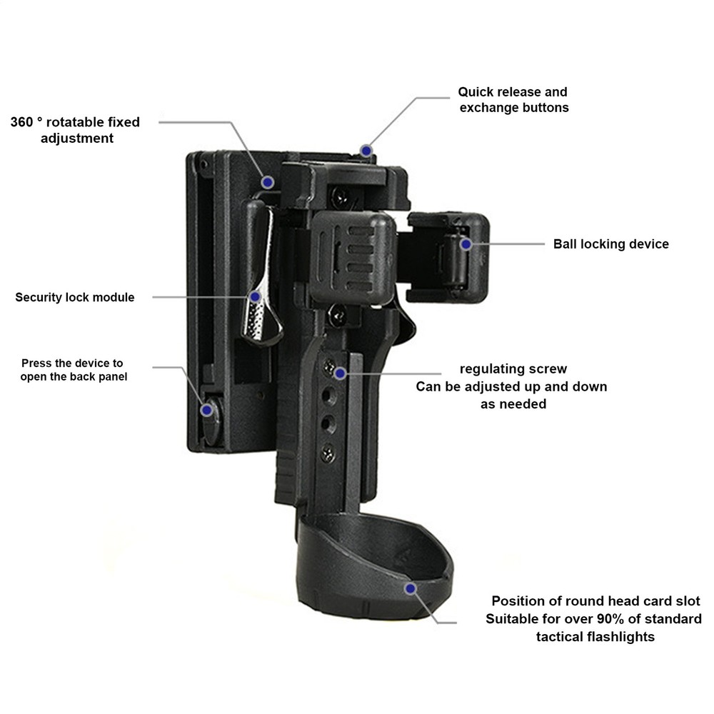 Flashlight Holder Duty Belt Multipurpose Flashlight Carrier Gear Quick Intensely