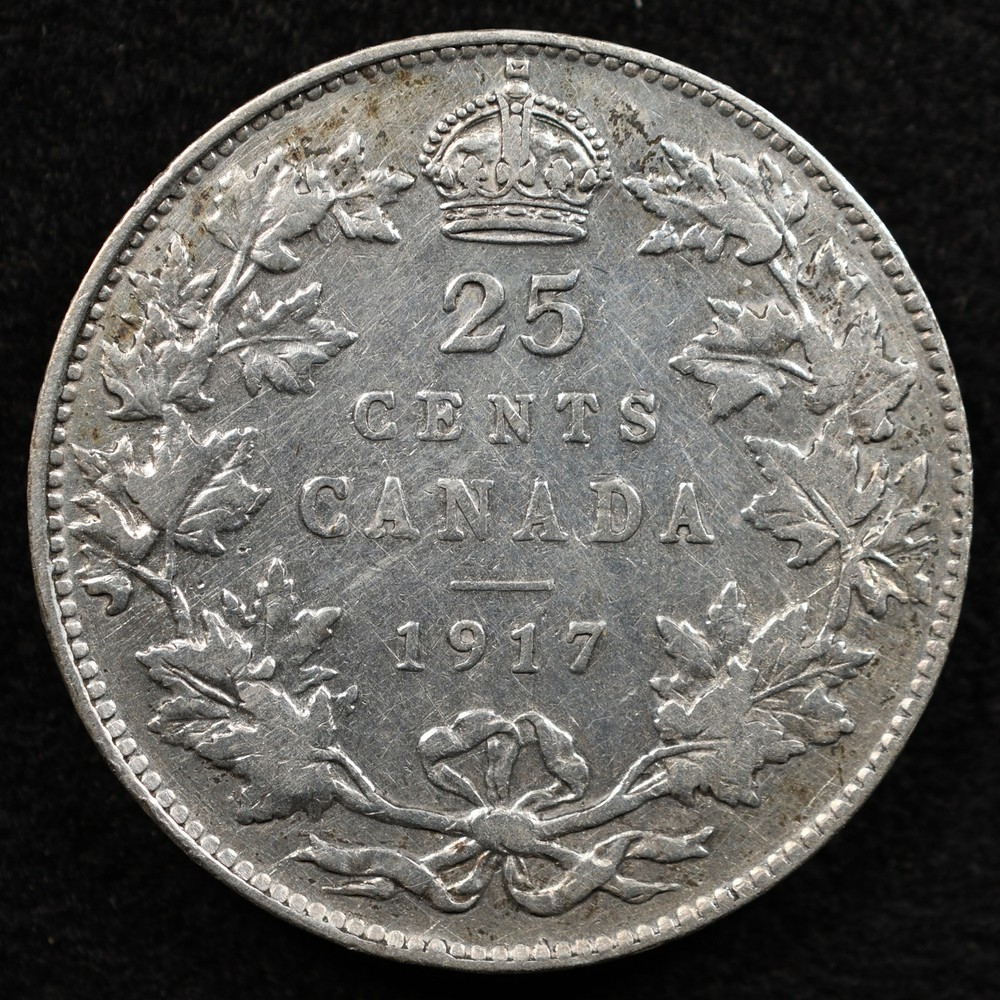 Canada 25 Cents 1917, Coin, Silver, Inv#G655