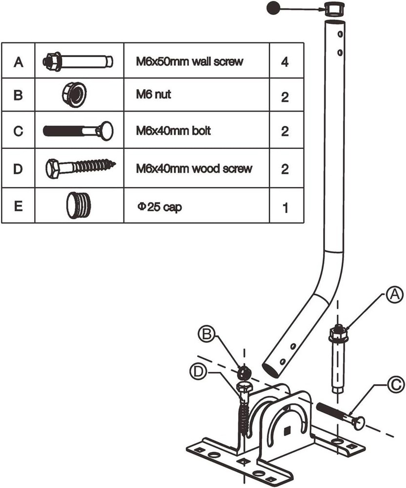 Versatile Antenna Mount - Adjustable 180° Arm, Easy Assembly, Weather Resistant