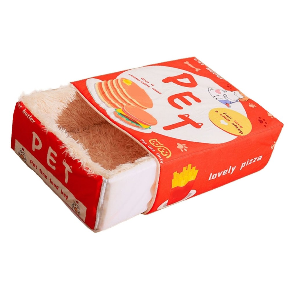 ⁺Snack Box Cat Bed Cartoon Rectangular Fully Enclosed Four Season Universal