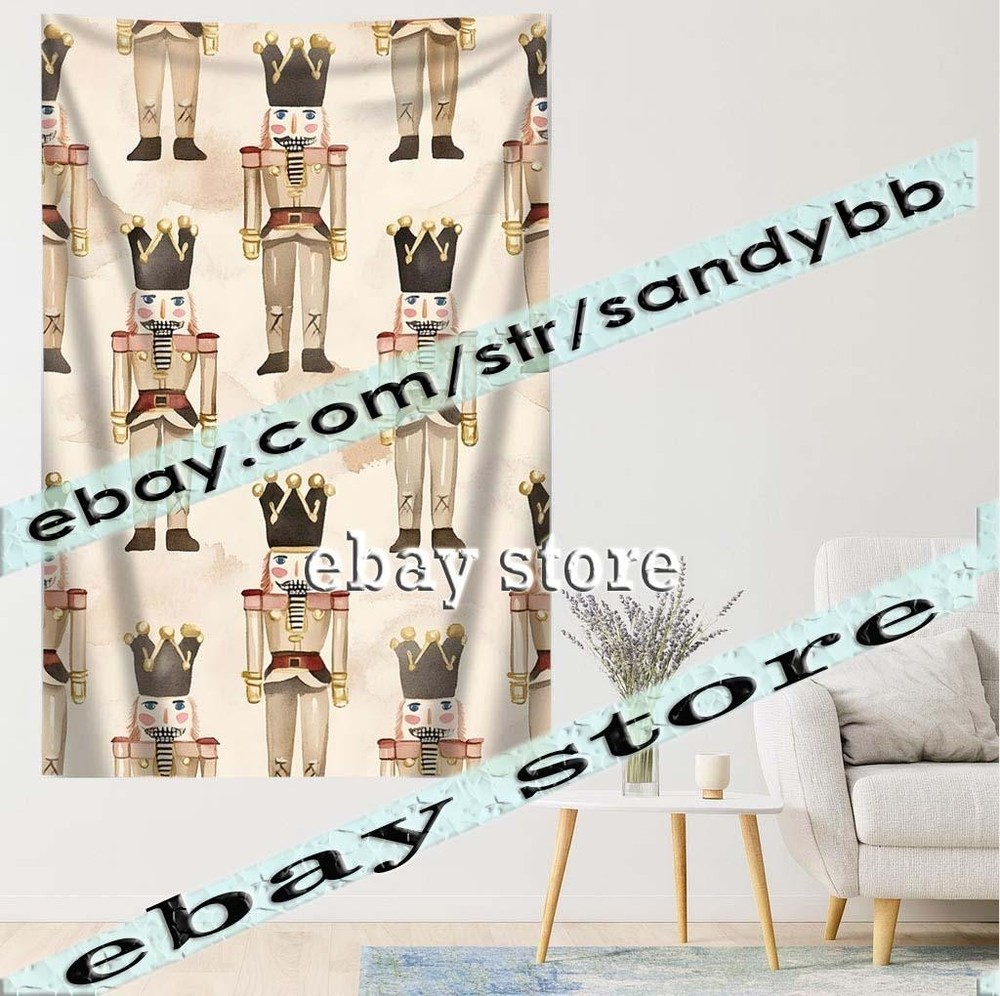 Tapestry Nutcracker Pattern Christmas Print 39X59 in