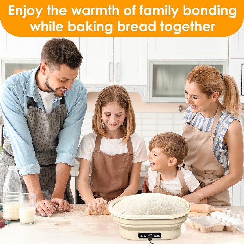 Electric Sourdough Proofing Basket W/ Adjustable Temperature LCD Timer Baking US