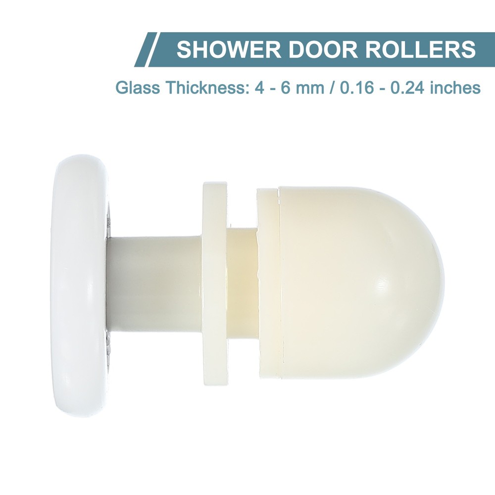 4Pcs 27mm Shower Door Rollers Wheels Replacement White