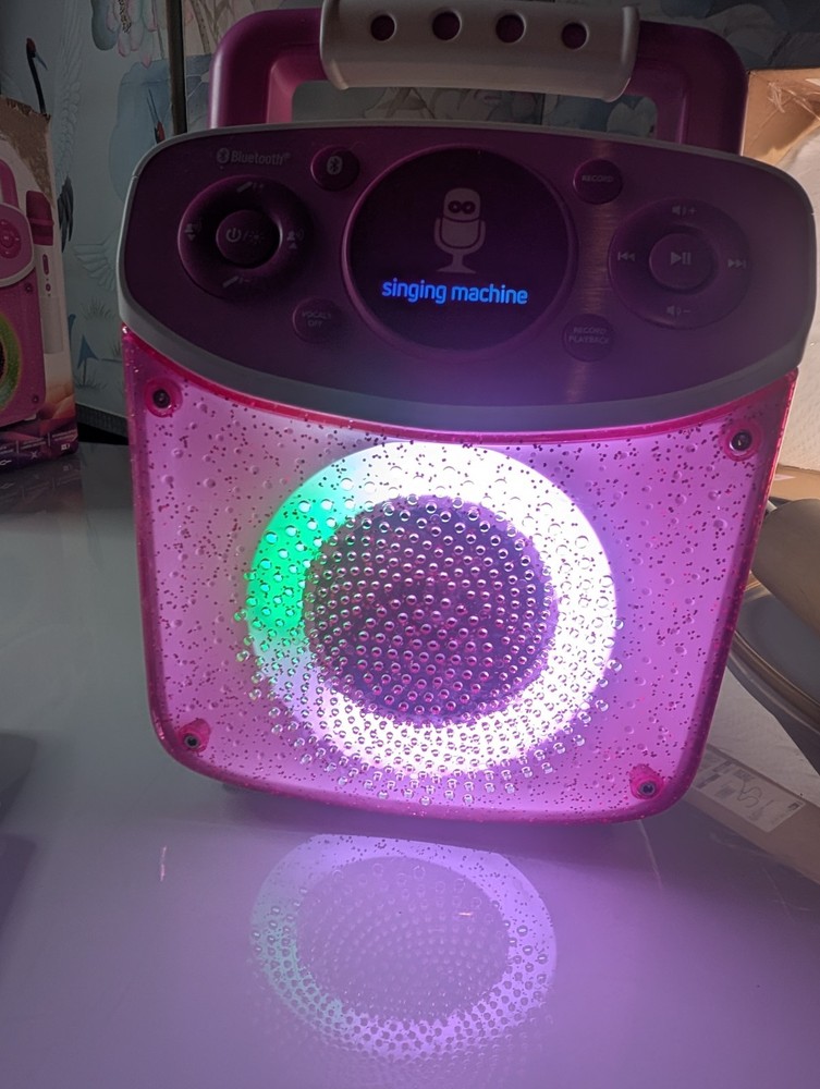 Singing Machine SML294P Bluetooth Karaoke System - 2 Wireless Mics - LED Lights
